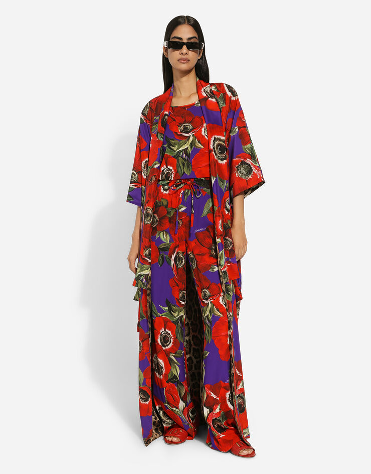 Dolce & Gabbana Расклешенные брюки из шармеза с цветочным принтом ветрениц принт FTC12TFSA55