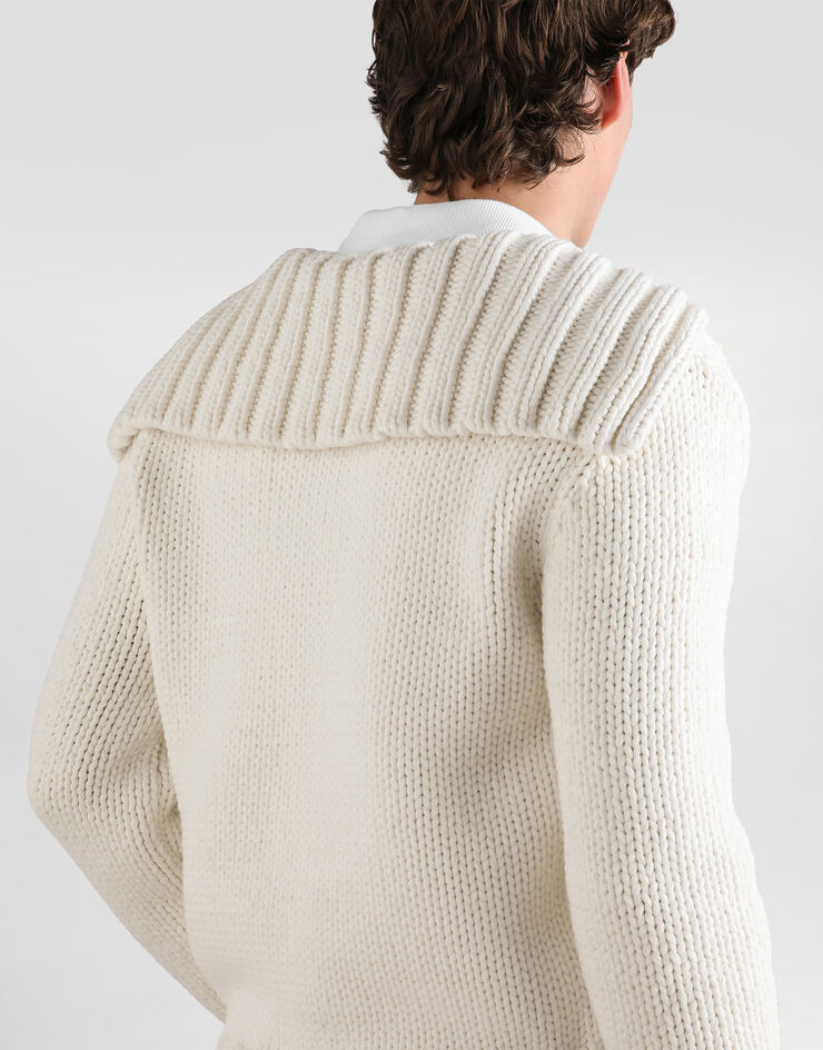 Dolce & Gabbana Pullover en maille lisse avec logo White GXW91ZJGMLO
