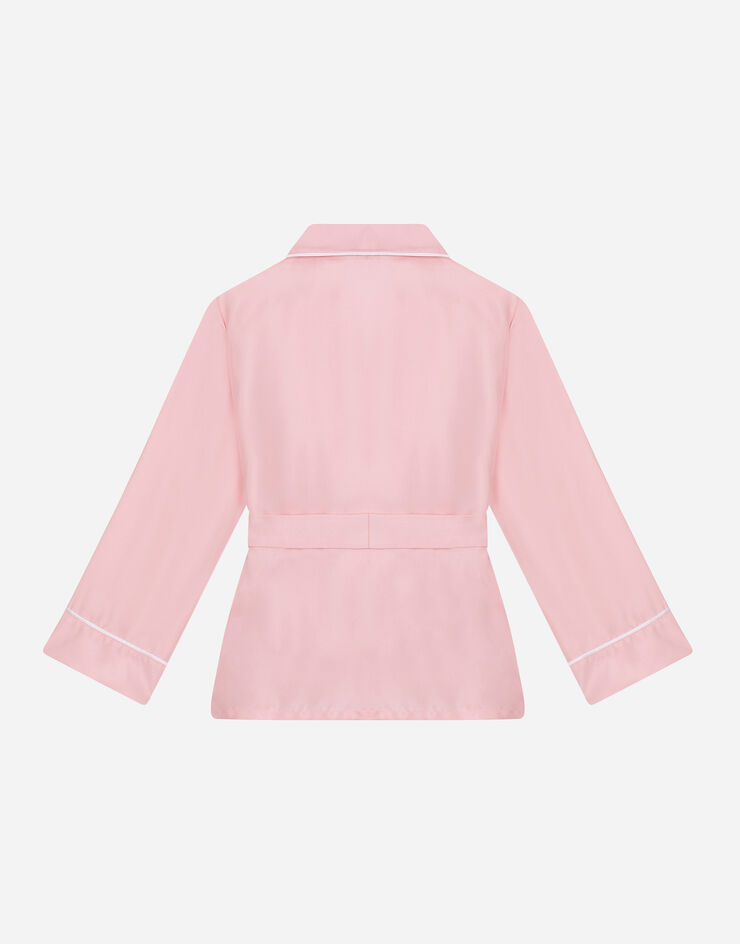 Dolce & Gabbana Blouson rembourré en nylon avec plaquette à logo Rose L55S84G7M5C