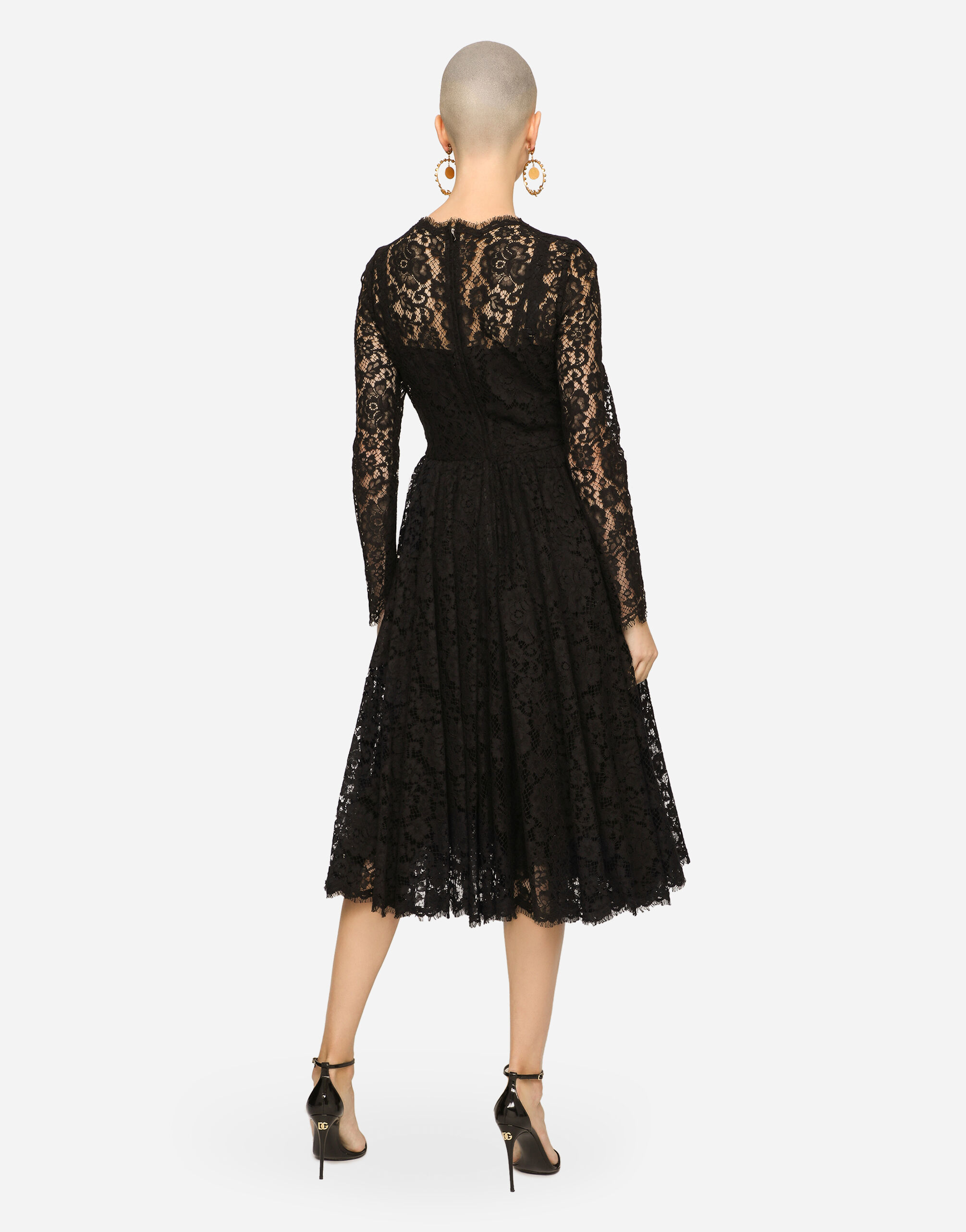 ブラックのウィメンズ ロンゲットドレス レース | Dolce&Gabbana®