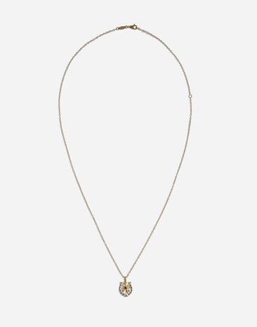 Dolce & Gabbana Collier pendentif amulette Jaune WAQP2GWSAP1