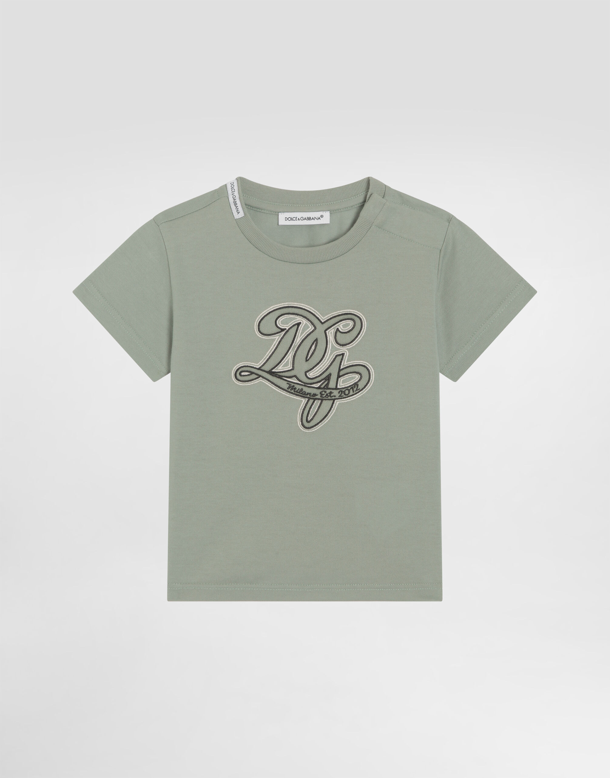 Greenのボーイズ Jersey t-shirt with DG embroidery | Dolce&Gabbana®
