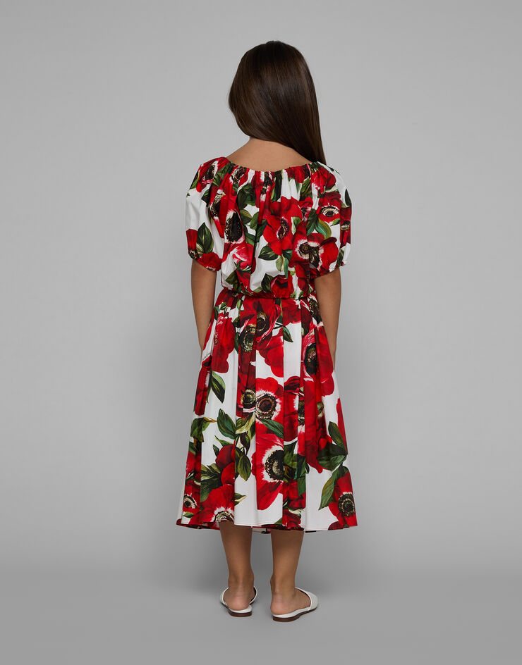Dolce & Gabbana Blusa in popeline stampa fiore anemone Stampa L55S88HS5Q4