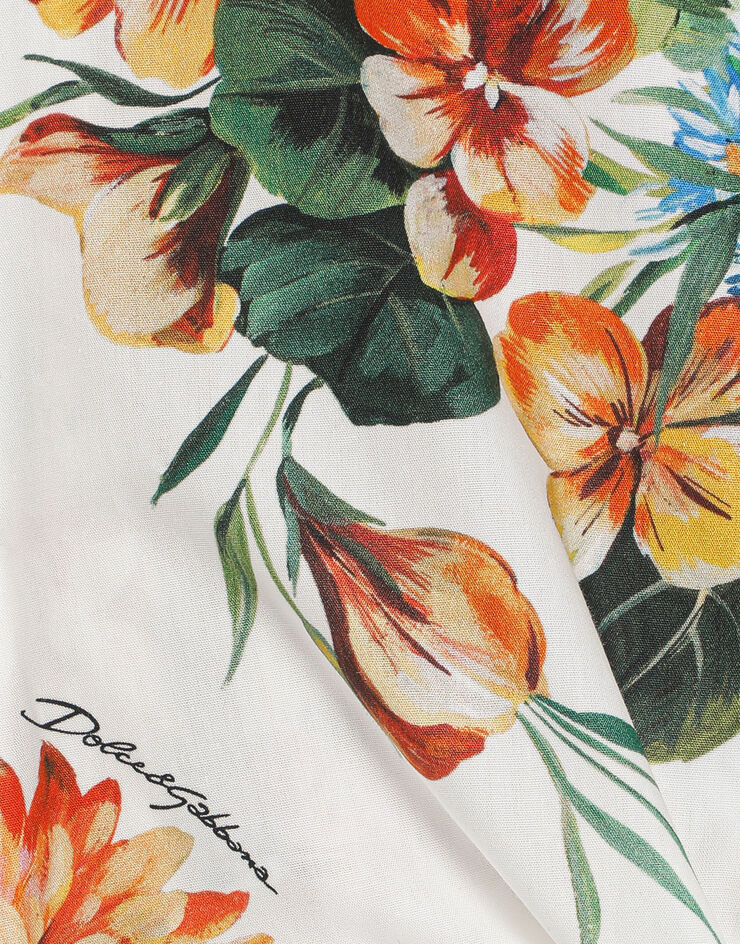 Dolce & Gabbana Bluse aus Popeline mit Blumenprint Drucken L54S05HS5TV