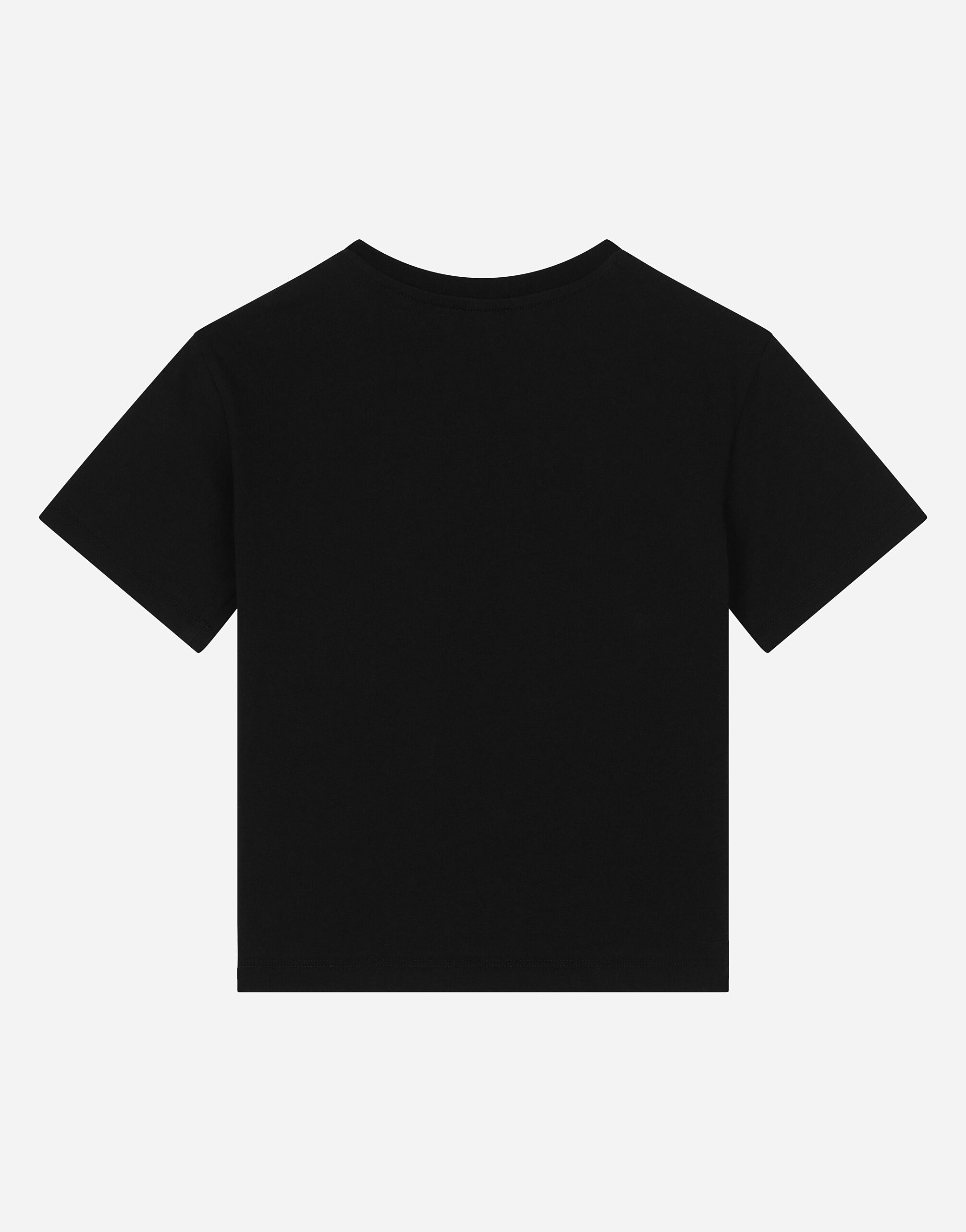 Jersey T-shirt with Dolce&Gabbana logo in Black for Boys