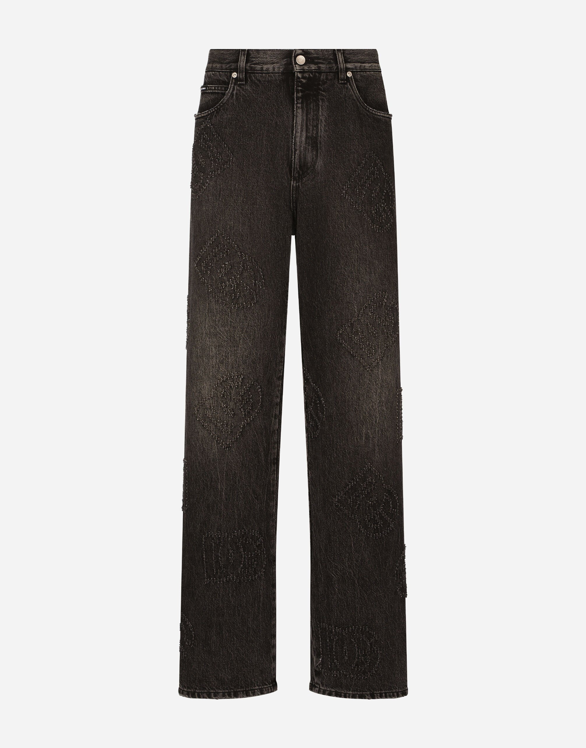 Dolce & Gabbana Oversize gray washed denim jeans Grey G9NL5DG8HF4