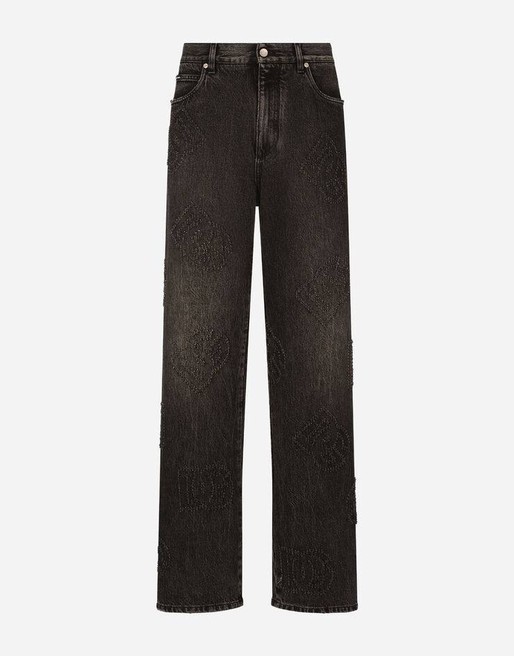 Oversize gray washed denim jeans in Grey for | Dolce&Gabbana® US