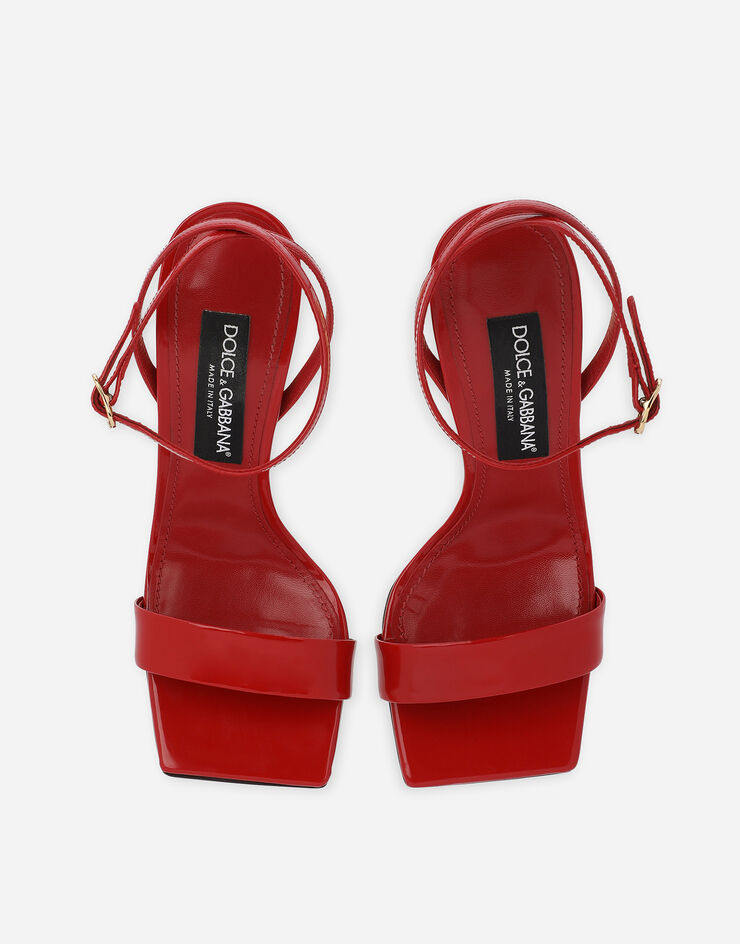 Dolce & Gabbana Patent leather sandals with 3.5 heel Red CR1376A1037