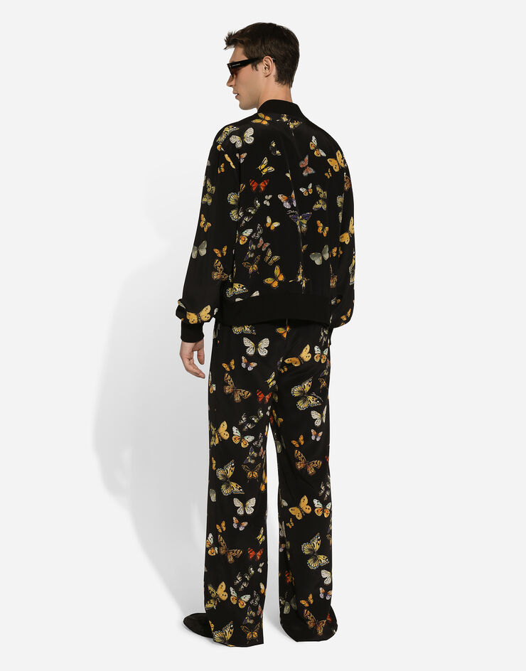 Dolce & Gabbana Butterfly-print silk bomber jacket Print G9BCRTIS1VR