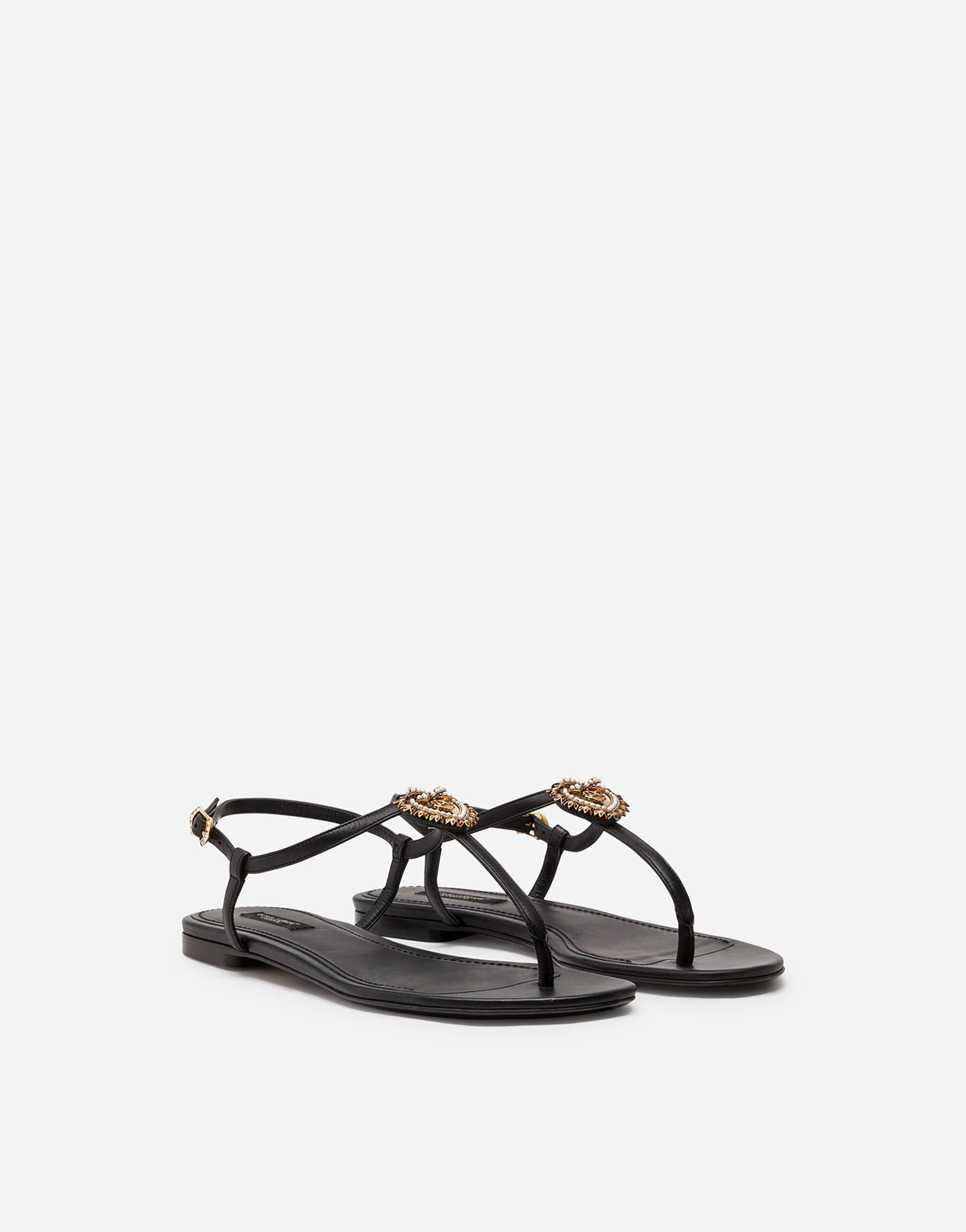 Nappa leather Devotion flip flops in Black for Women