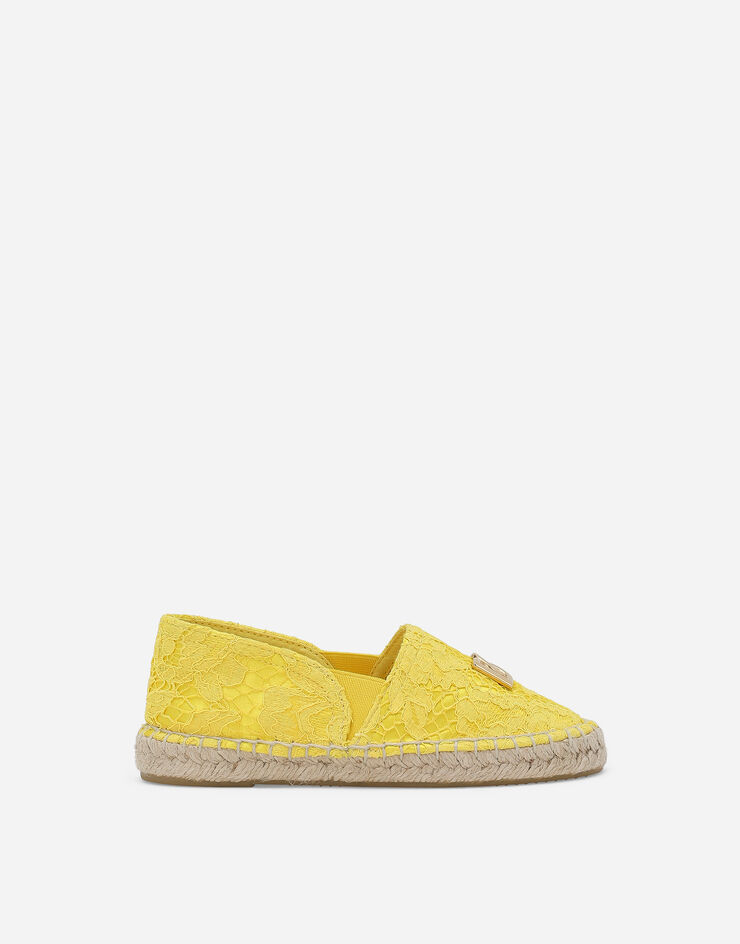 Dolce & Gabbana Satin and lace espadrilles Yellow D00230AB011