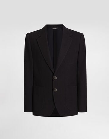 Dolce & Gabbana Single-breasted taormina jersey jacket Blue G2PT9THU7W2