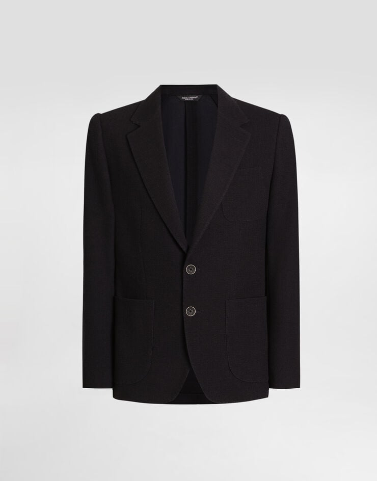 Dolce & Gabbana Single-breasted taormina jersey jacket Blue G2PT9THU7W2