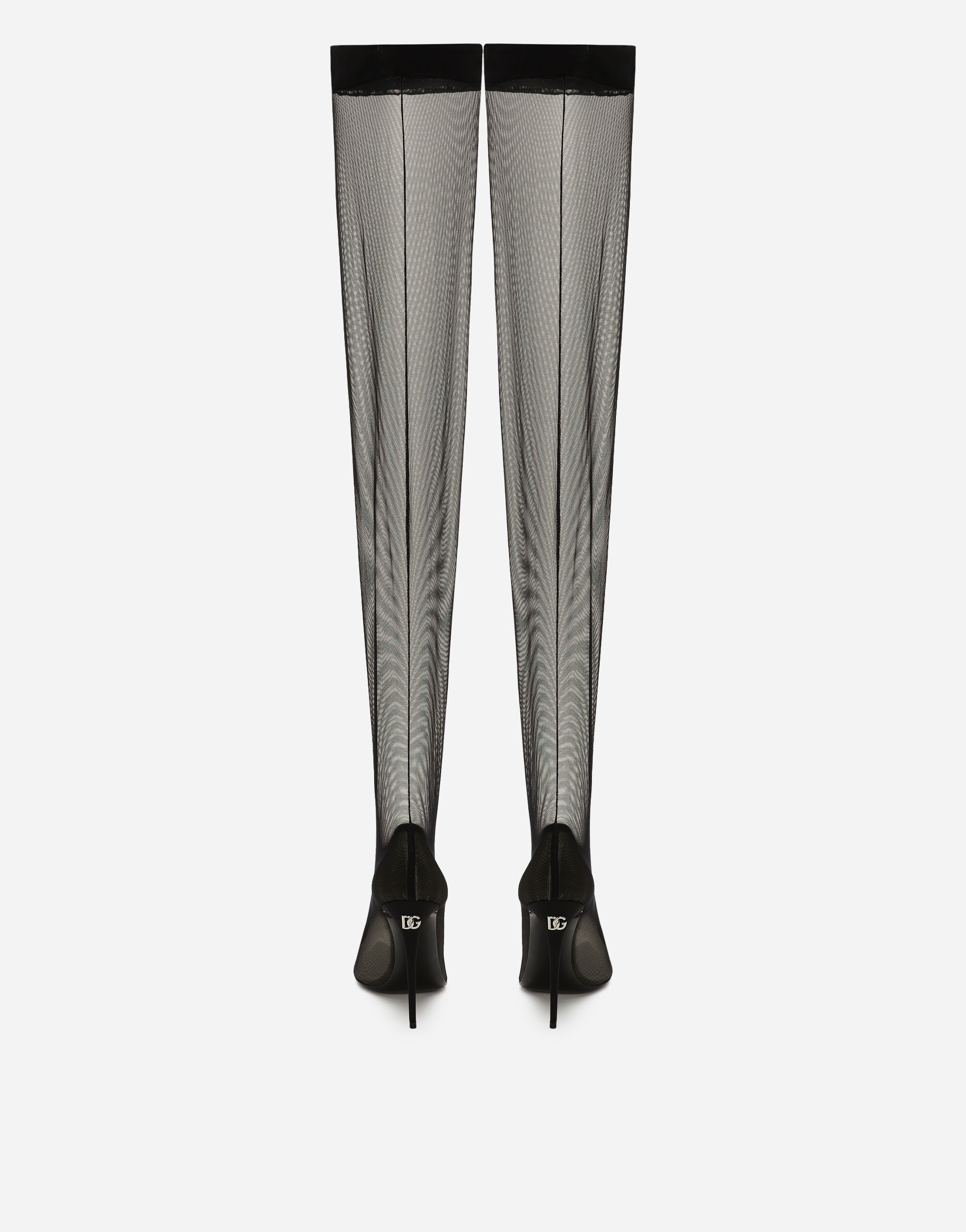 Dolce and gabbana lace thigh high boots discount