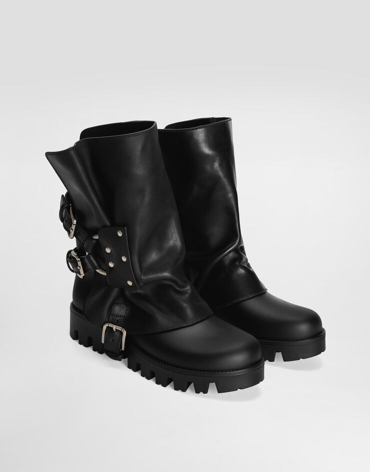 Dolce & Gabbana Rubber and calfskin ankle boots Black CT1109AX872