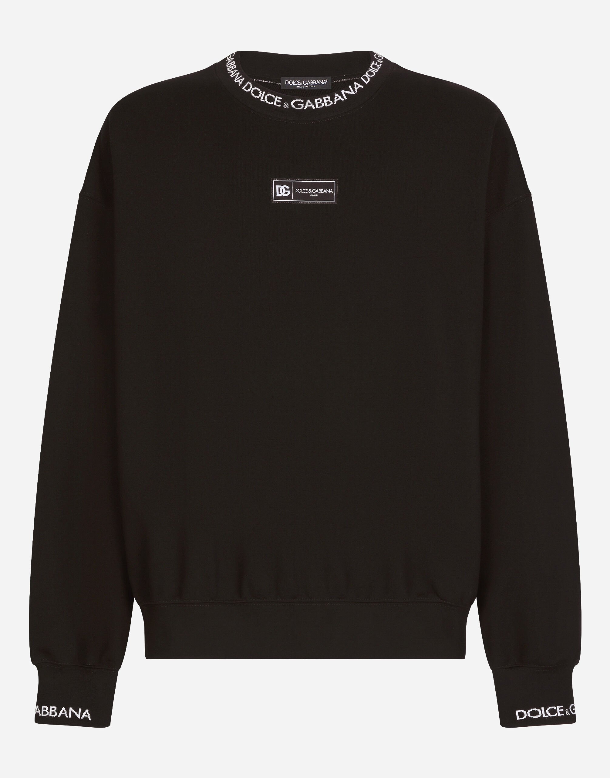 Dolce & Gabbana Round-neck sweatshirt with Dolce&Gabbana logo Multicolor GXZ11TJBSHI