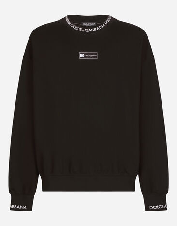 Dolce & Gabbana Round-neck sweatshirt with Dolce&Gabbana logo Print G9AYCTHJMP9