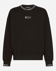 Dolce & Gabbana Round-neck sweatshirt with Dolce&Gabbana logo Black G9AKPTG7L3R