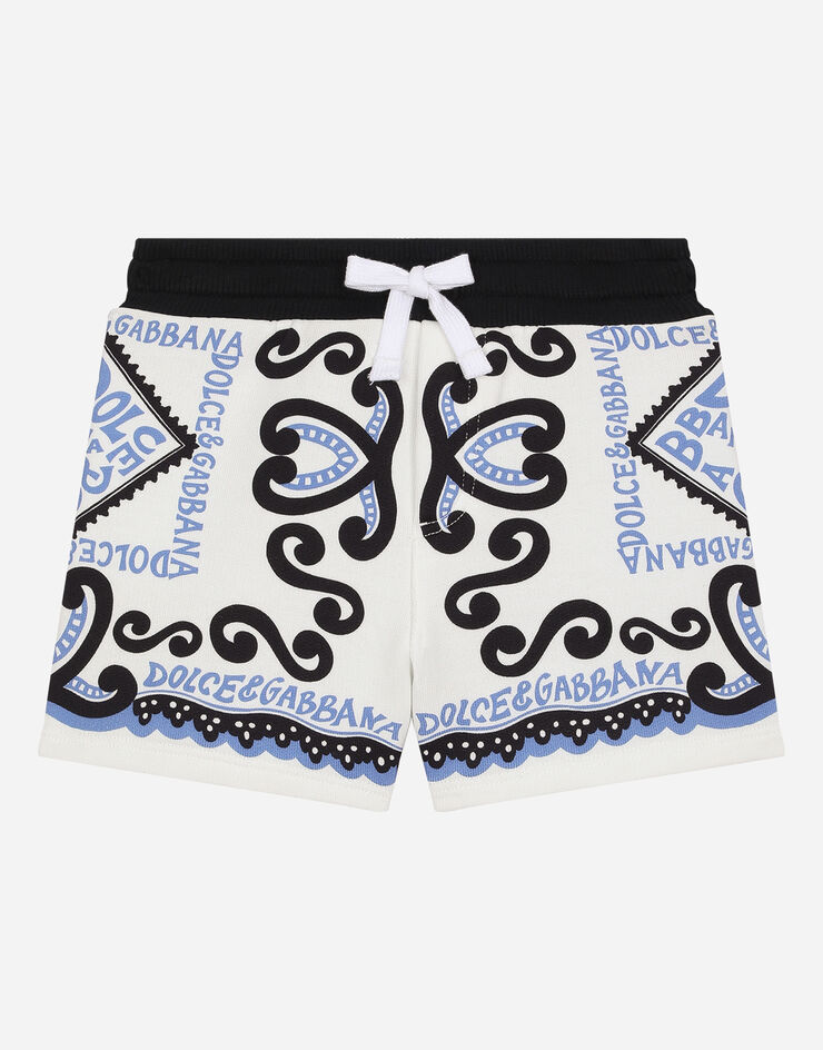 Dolce & Gabbana 海洋印花平纹针织百慕大短裤 青蓝 L1JQR0G7L0X