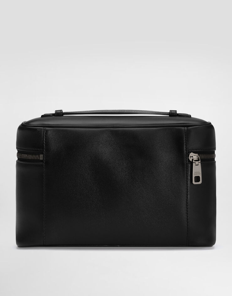 Dolce & Gabbana Trousse de toilette en cuir de veau nappa Noir BT3339AV956