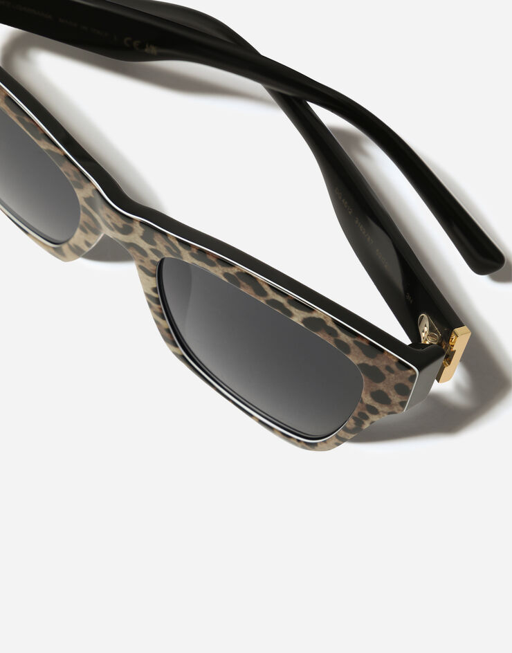 Dolce & Gabbana DG Crossed Sunglasses Leo brown on black VG4512VP387