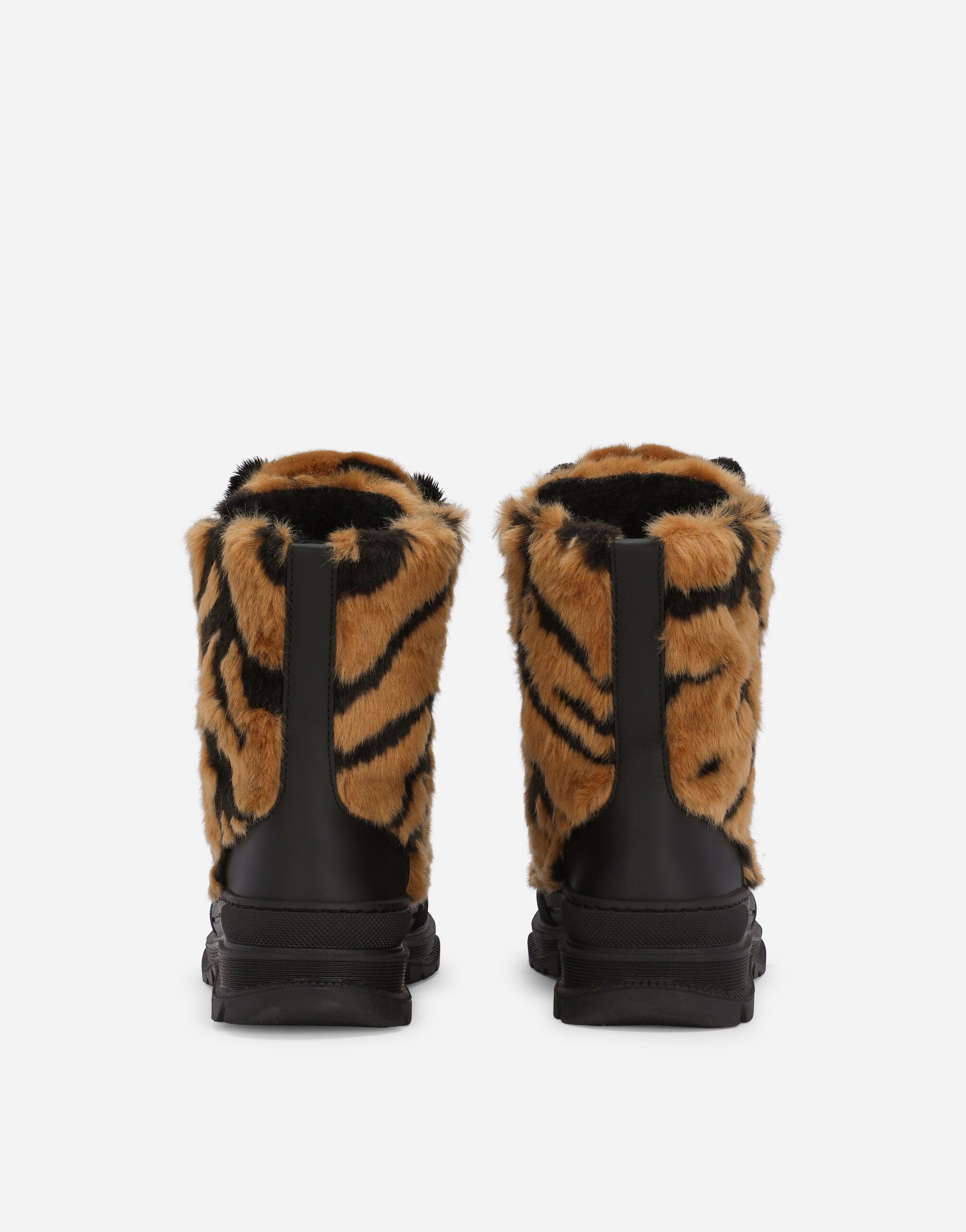Tiger design faux fur boots