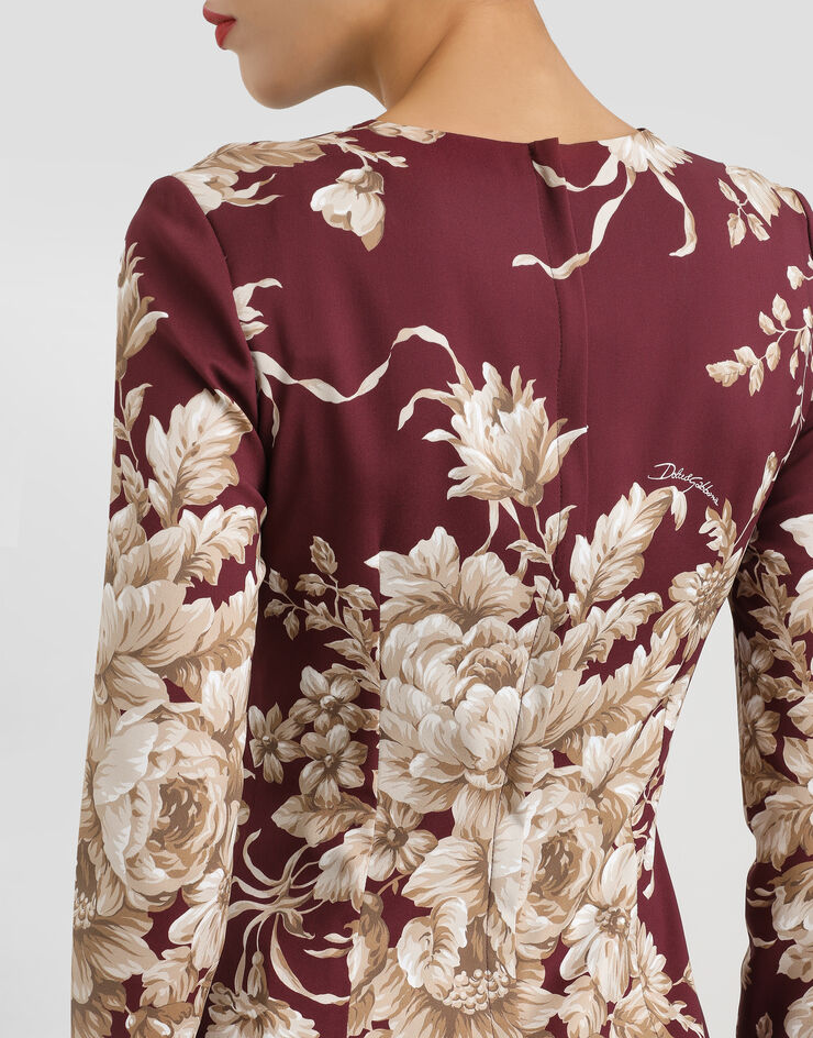 Dolce & Gabbana Rose-print charmeuse dress Print F6GAVTFSA7Y