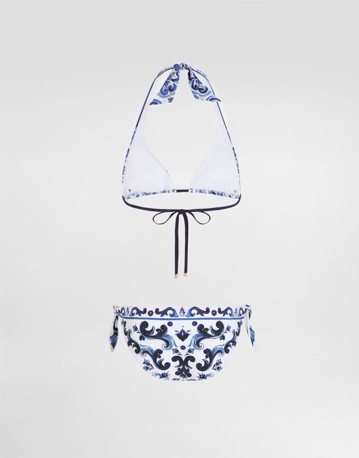 Dolce & Gabbana 마욜리카 프린트 트라이앵글 비키니 인쇄 I8ANNWONO19
