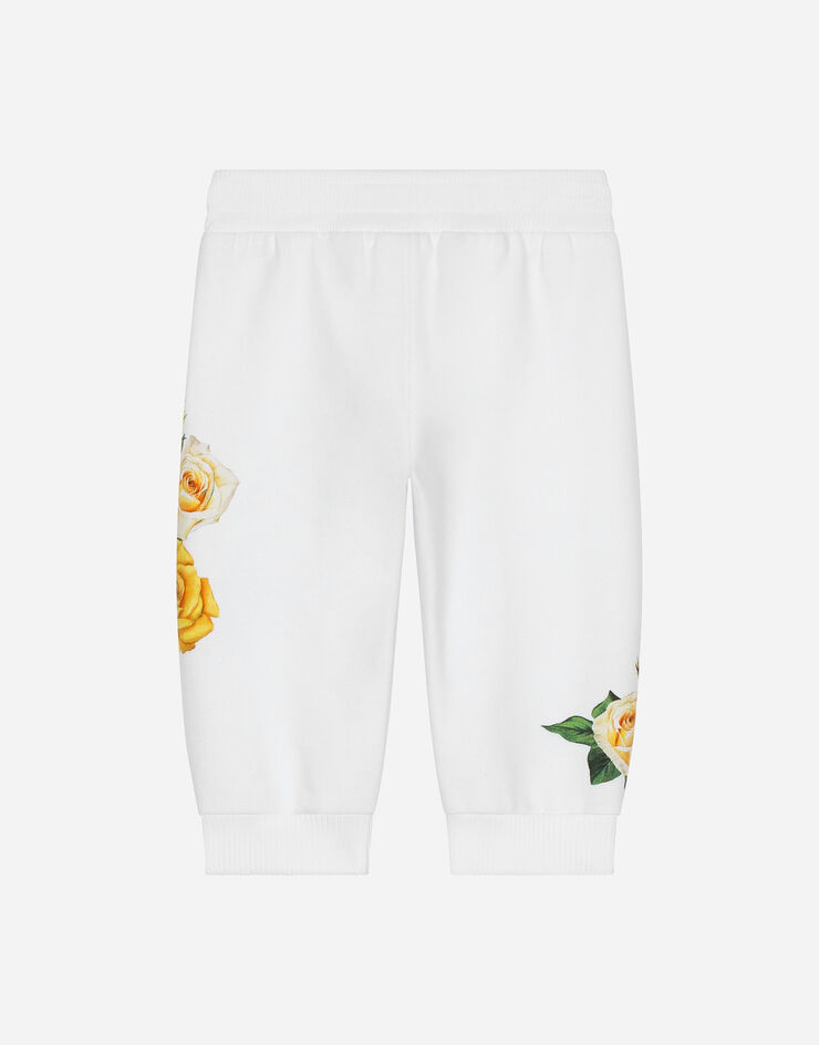 Dolce & Gabbana Jersey jogging pants with yellow rose print Print L2JPC9G7K6R