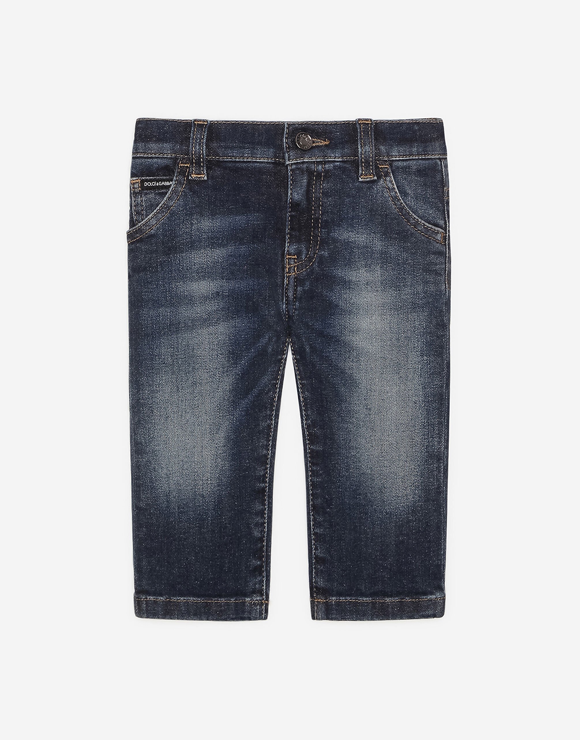 Dolce & Gabbana Regular-fit dark blue wash stretch jeans White L1JO3AG7BMZ