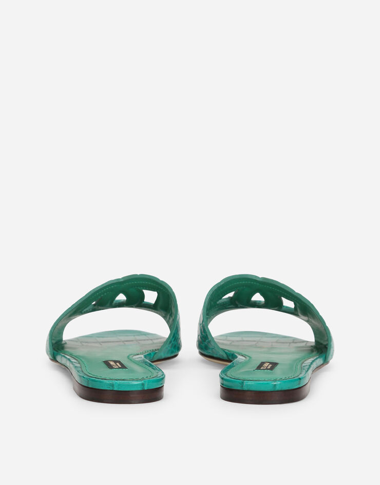 Dolce & Gabbana Crocodile skin side slides with DG Millennials logo MULTICOLOR CQ0436A2W90