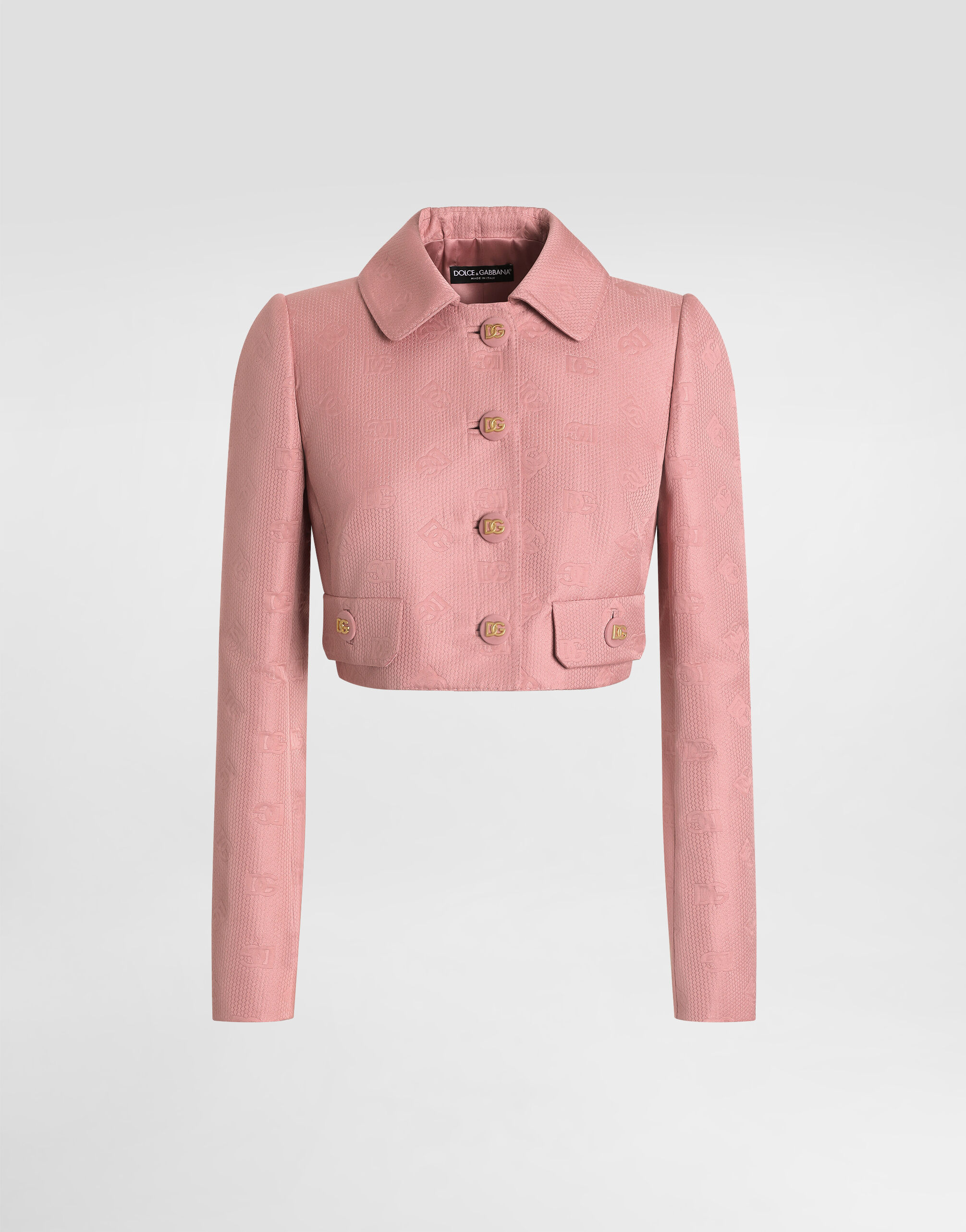 低価格 with jacket jacquard quilted Short all-over Pink in logo DG ジャケット・アウター