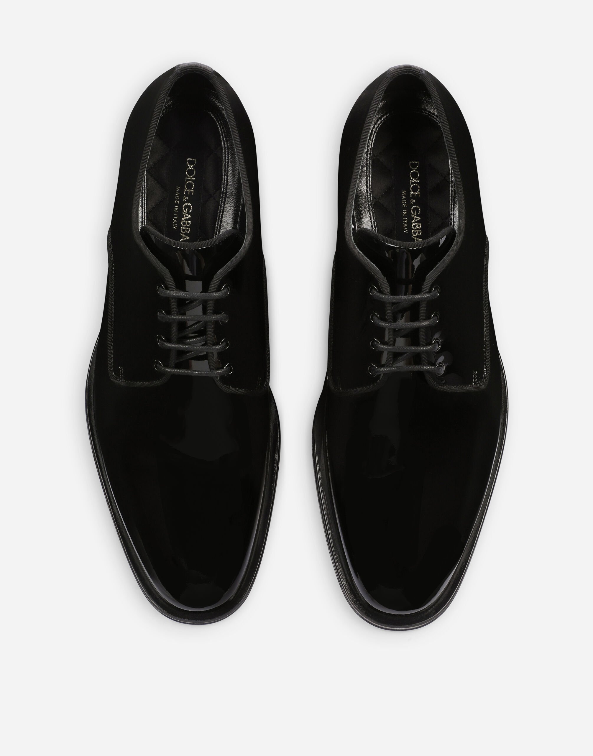 Glossy patent leather derby shoes in Black for Men Dolce Gabbana