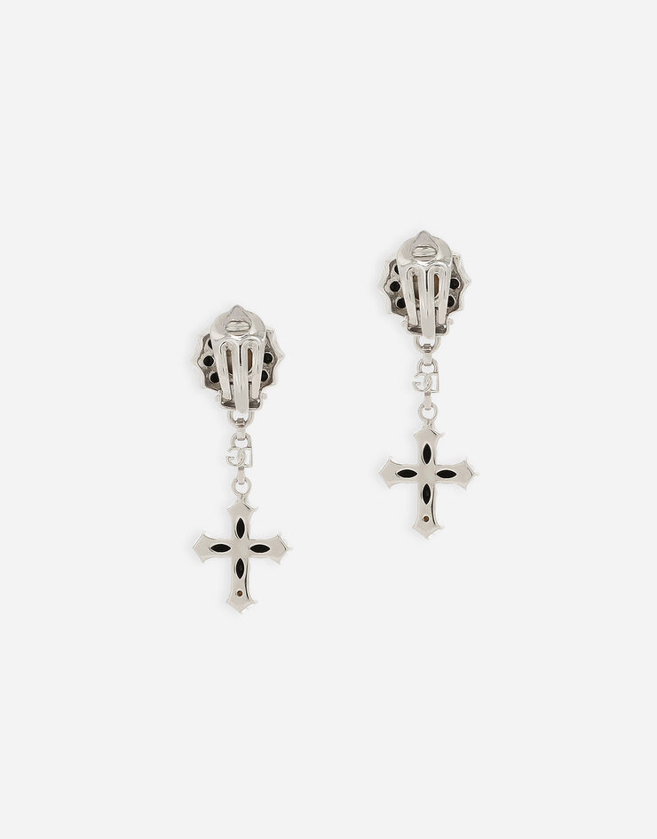 Dolce & Gabbana Drop earrings with crosses Black WEQ4S2W1111