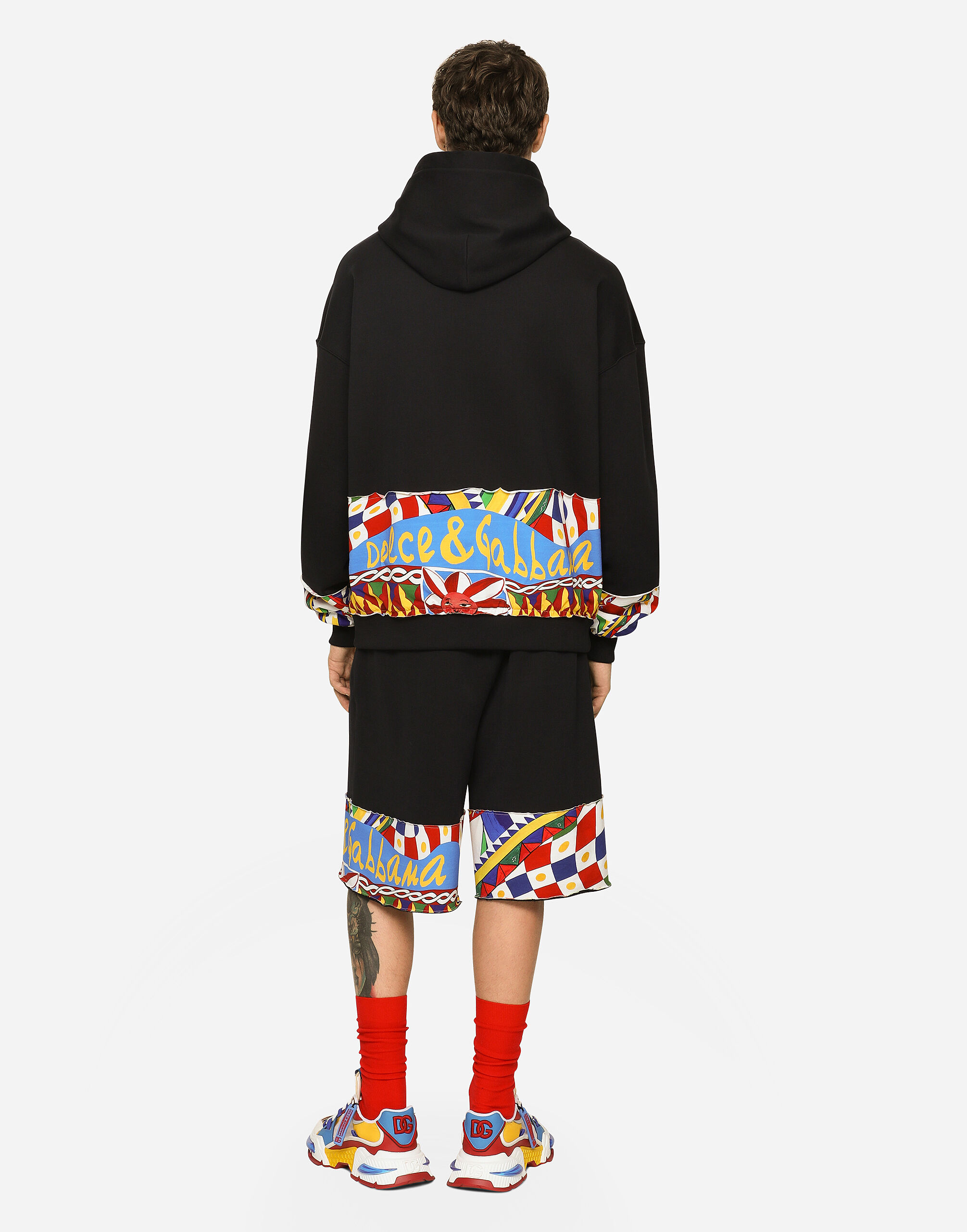 FELPA CON CAPPUCCIO in Multicolor for Dolce Gabbana US