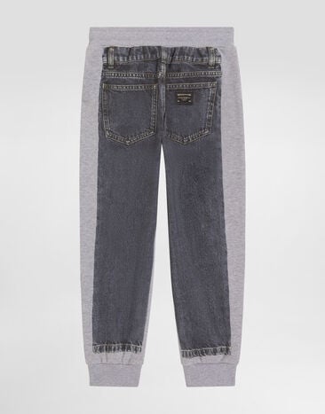 Dolce & Gabbana Pantalón de felpa con estampado efecto denim Multicolor L4JPING7PVD
