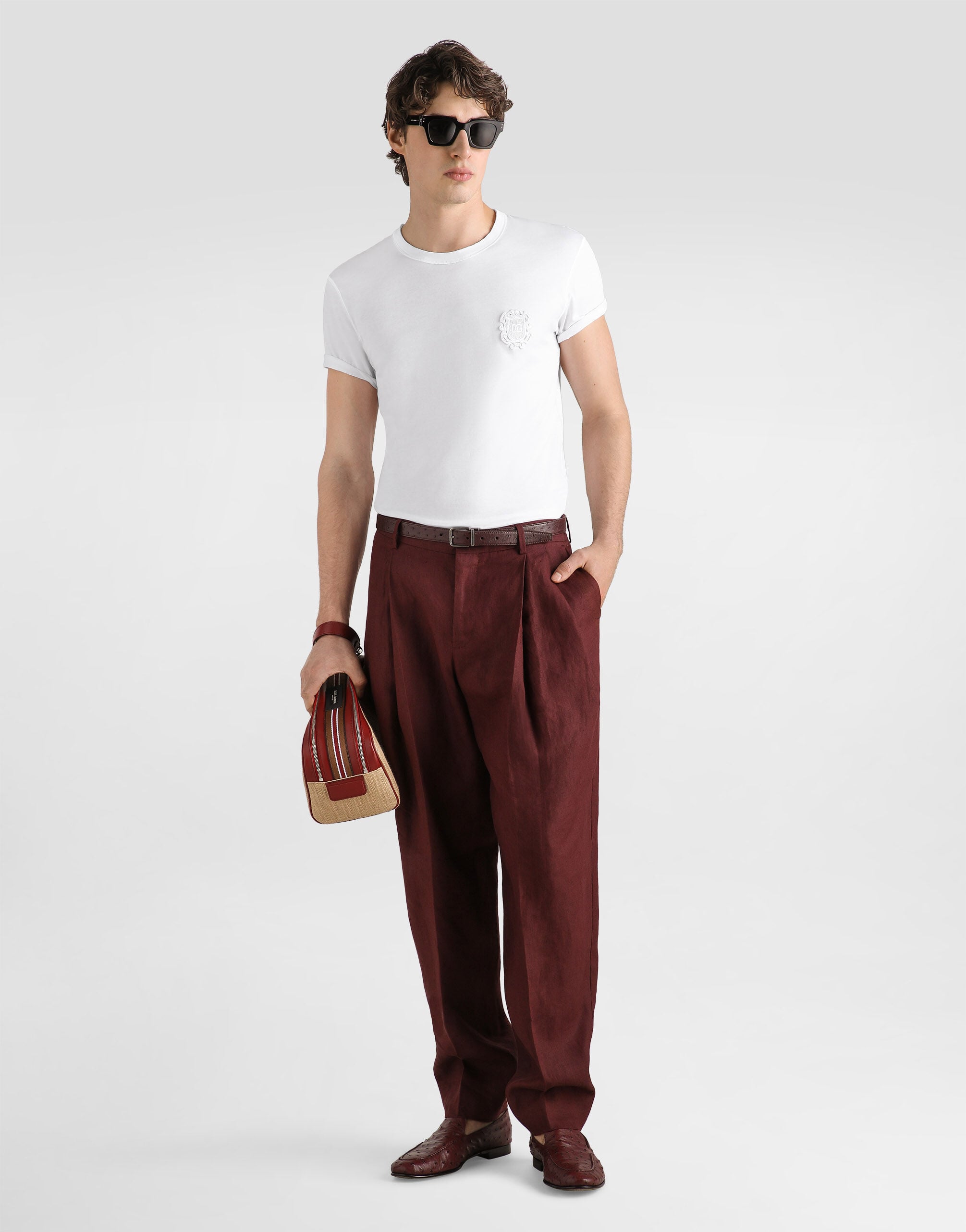 Linen trousers in Multicolor for Men | Dolce&Gabbana® US