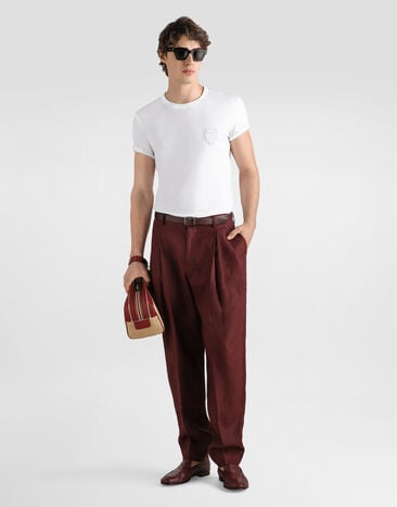 Dolce & Gabbana بنطال من كتان Multicolor GP10DTFU4JB