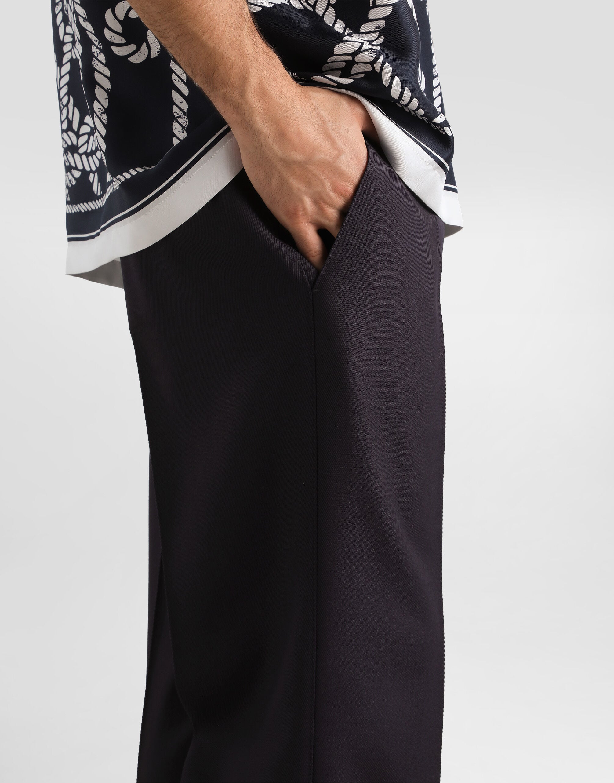 Virgin wool trousers in Blue for Men | Dolce&Gabbana®