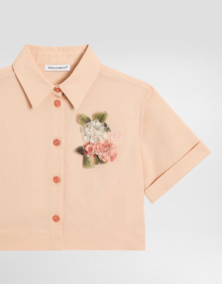 Dolce & Gabbana Cotton blend shirt Beige L56S51FUTDP