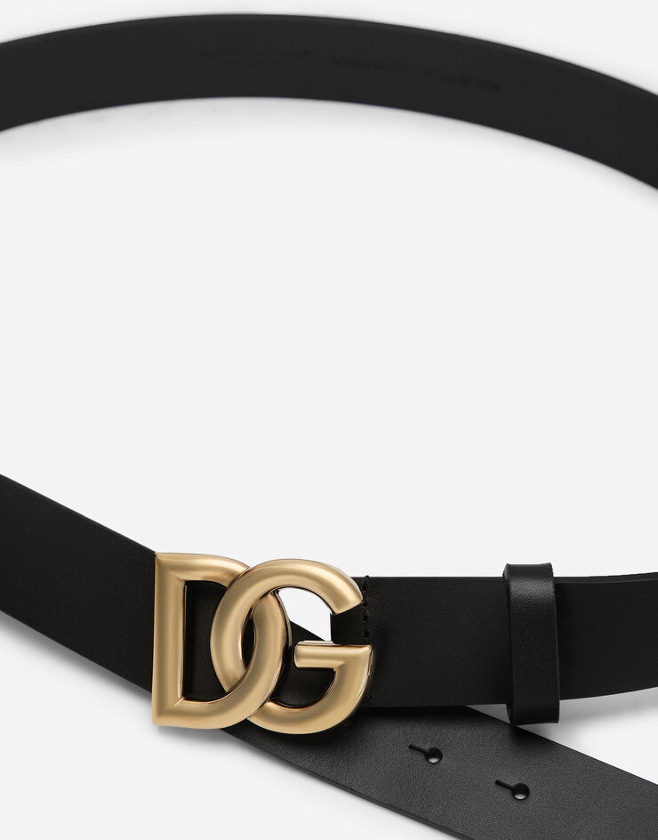 Dolce & Gabbana Lux leather belt with crossover DG logo buckle Multicolor BC4644AX622