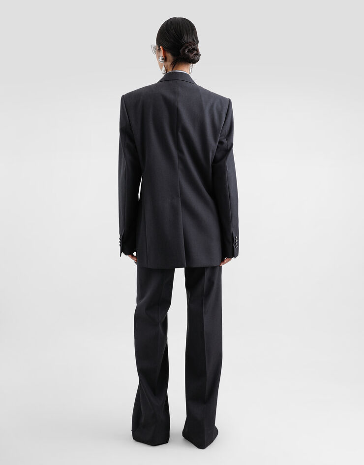 Dolce & Gabbana Silk satin shirt Grey F5S36TFU1UU