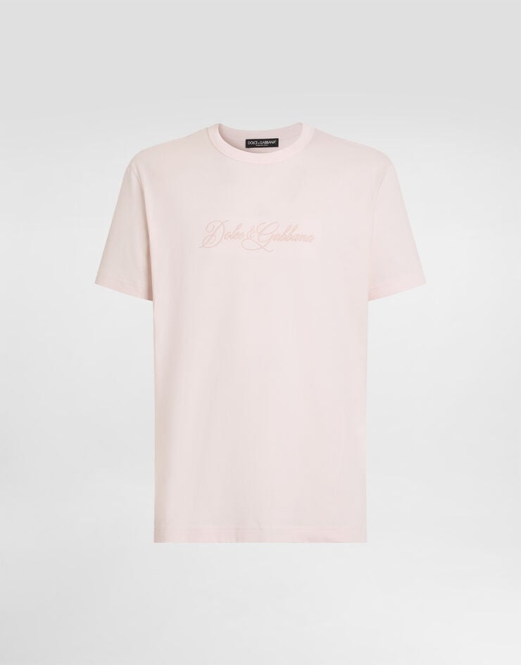 Dolce & Gabbana Cotton t-shirt with dg embroidery Dolce & Gabbana Cotton t-shirt with dg embroidery Pink G8PT1ZG7P9K