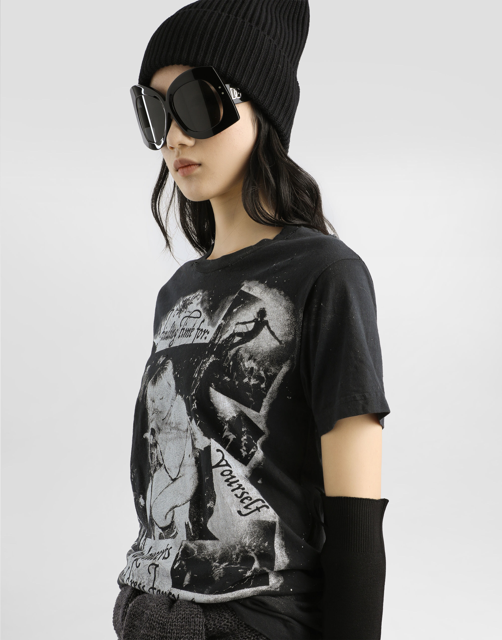 Jersey t-shirt with print in Multicolor for Women | Dolce&Gabbana® US