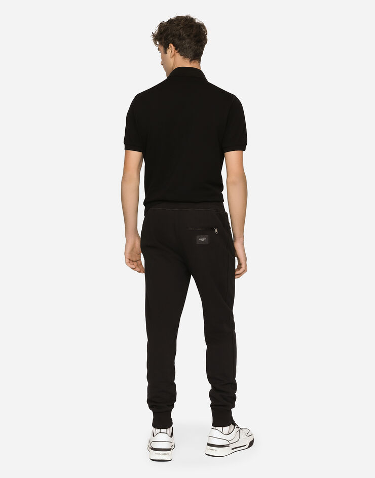 Dolce & Gabbana Jersey jogging pants with branded tag Black GYWDATFU7DU