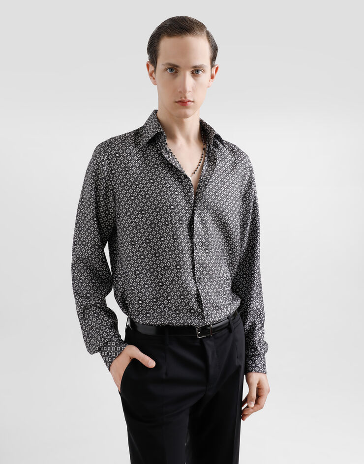 Dolce & Gabbana Silk shirt with tie print Print G5MM4TIS1XS
