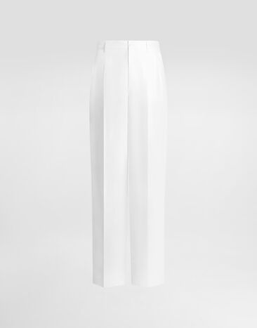 Dolce & Gabbana Linen trousers with double pleat White GP16OTFU4JB