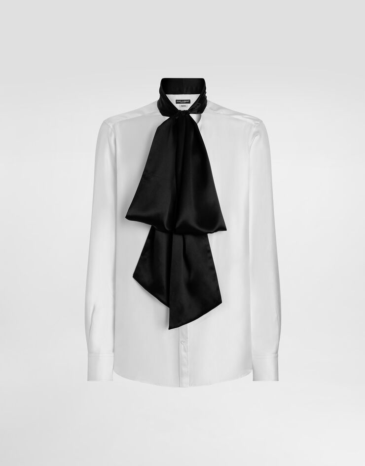 Dolce & Gabbana Gold silk twill shirt White G5NU0TFU10S