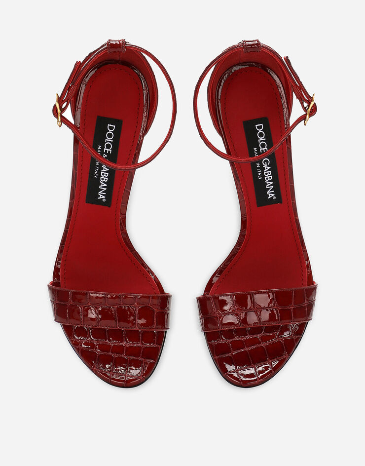 Dolce & Gabbana Crocodile-print baroque DG sandals Red CR0739AR275