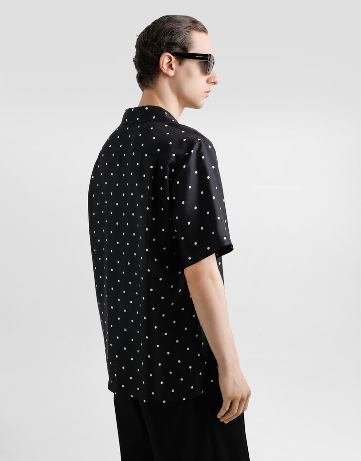 Dolce & Gabbana 徽标与波点印花真丝衬衫 版画 G5JH9TIS1XO